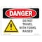 Signmission Safety Sign, OSHA Danger, 12" Height, Aluminum, Do Not Travel With Forks Raised, Landscape OS-DS-A-1218-L-1178 - alternate 1